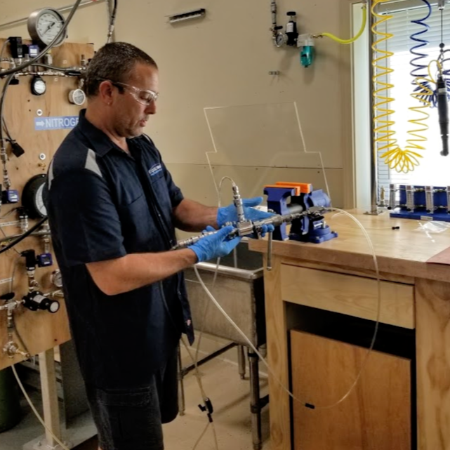 technician working at bench